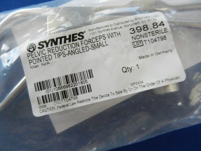 Synthes 398.84 Pelvic Reduction Forceps with Pointed Tips Angled Small - Image 3