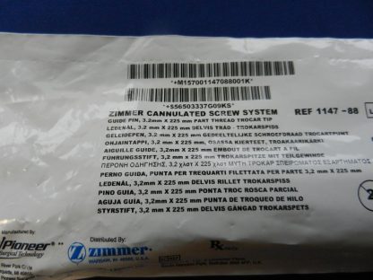 Zimmer 1147-88 Cannulated Screw System Guide Pin 3.2mm x 225mm - Image 2