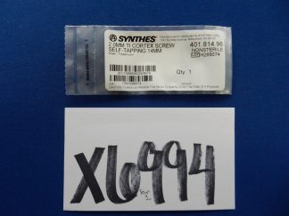 Synthes 401.814.96 2.0mm TI Cortex Screw Self-Tapping 14mm