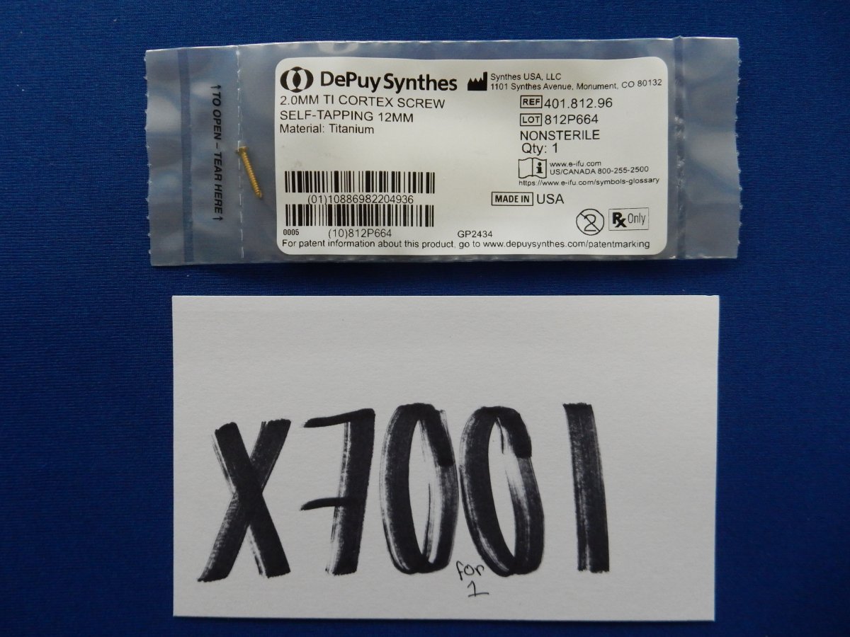 Synthes 401.812.96 2.0mm TI Cortex Screw Self-Tapping 12mm