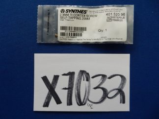 Synthes 401.520.96 2.4mm TI Cortex Screw Self-Tapping 20mm