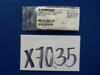 Synthes 401.516.96 2.4mm TI Cortex Screw Self-Tapping 16mm