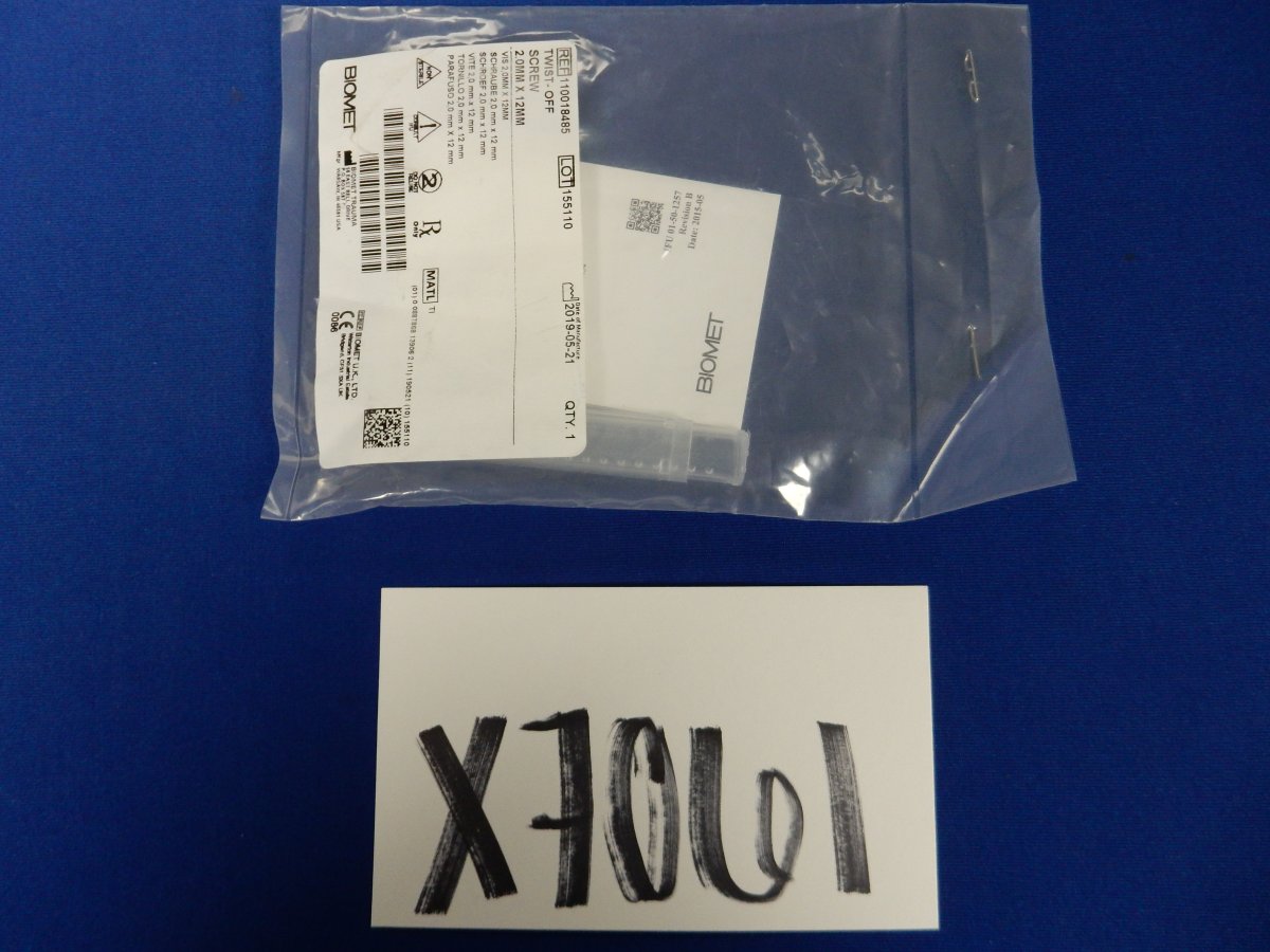 Biomet 110018485 Twist-Off Screw 2.0mm x 12mm