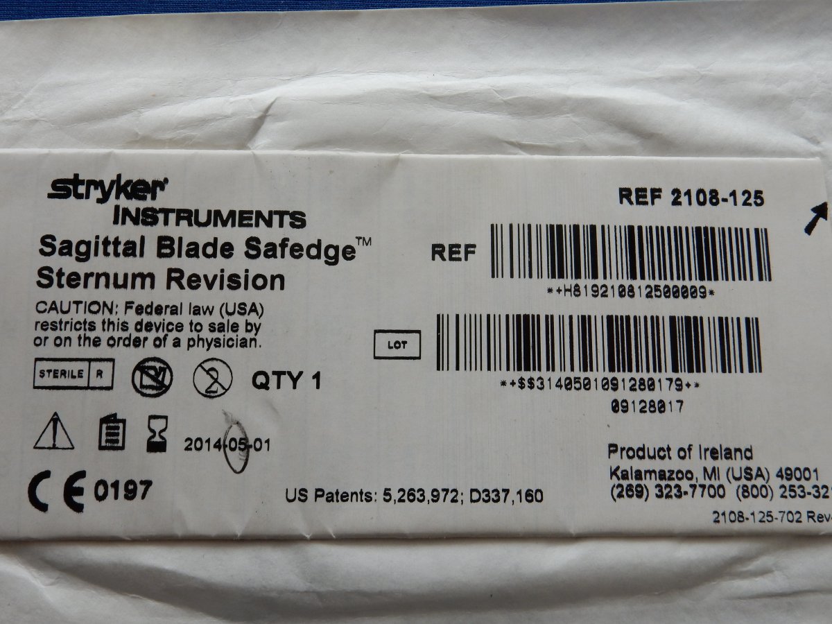 Stryker 2108-125 Sagittal Blade Safedge Sternum Revision - Image 3