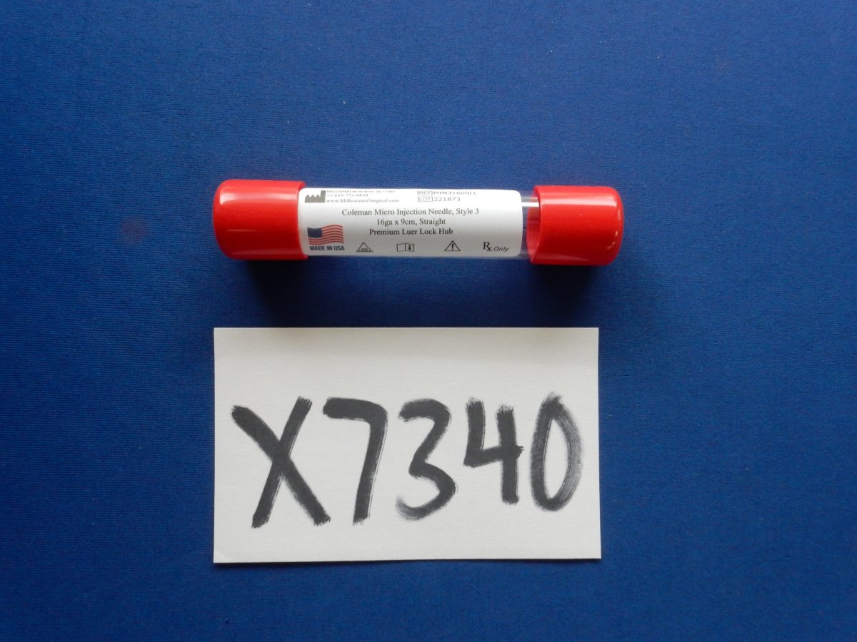 Millennium MIN11609LL Coleman Micro Injection Needle Style 1 16ga x 9cm Leur Lock