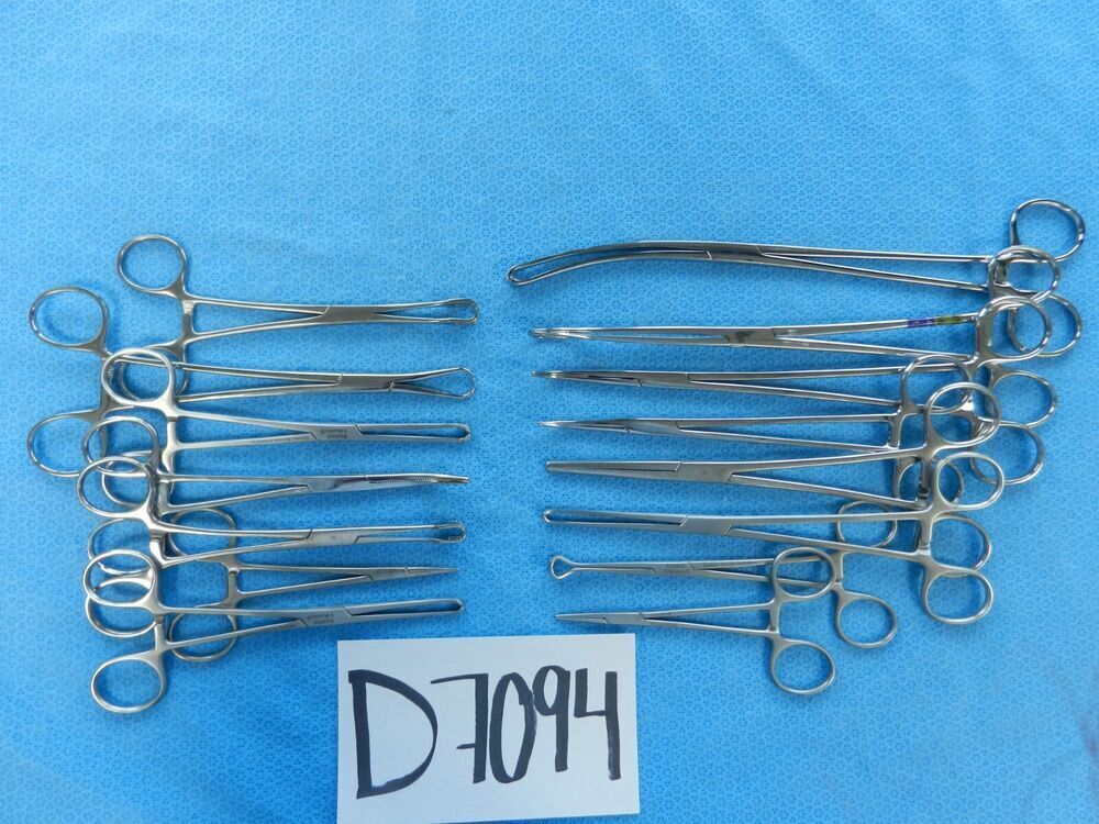 D7094 Jarit V. Mueller Codman Surgical Forceps Lot of 15 12.5-26.5cm