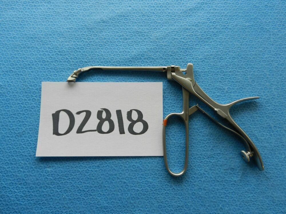 D2818 Richards Surgical Curved ENT Punch Forceps 55-0413 W/ Handle 23-0678