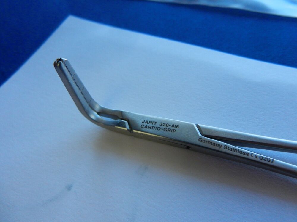 G50 Jarit 320-416 Cooley Cardio-Grip Right Angled Forceps 3-1/2" NEW! - Image 3