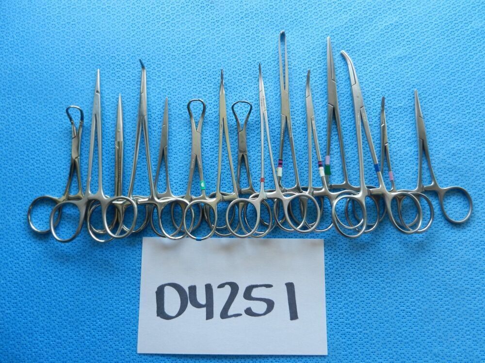 D4251 Codman Pilling V. Mueller Surgical Forceps Lot Of 15