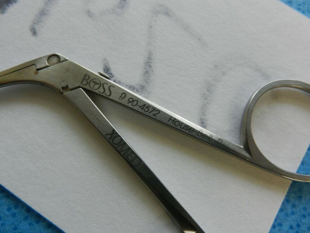 Boss Xomed Surgical ENT Right Curved House Bell Scissors 90-4572 - Image 5