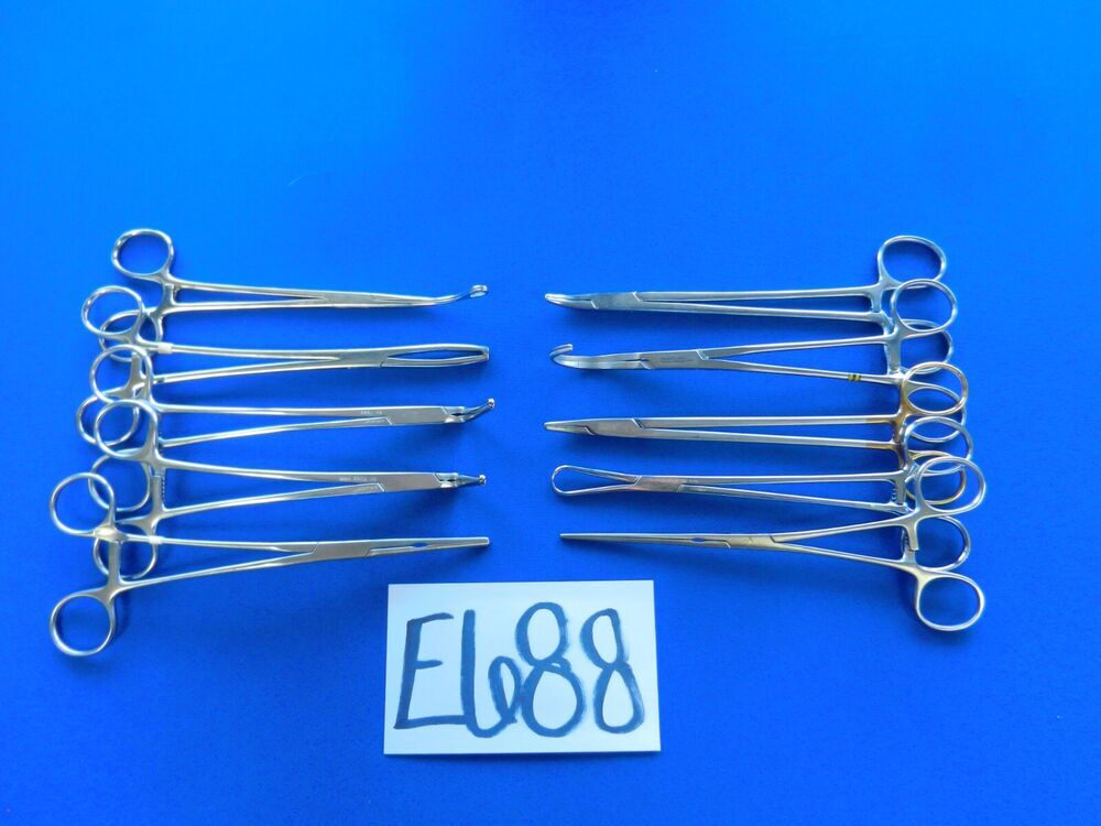 E688 Weck V. Mueller Aesculap Lot of 10 Forceps 20.5-21cm Overall Length