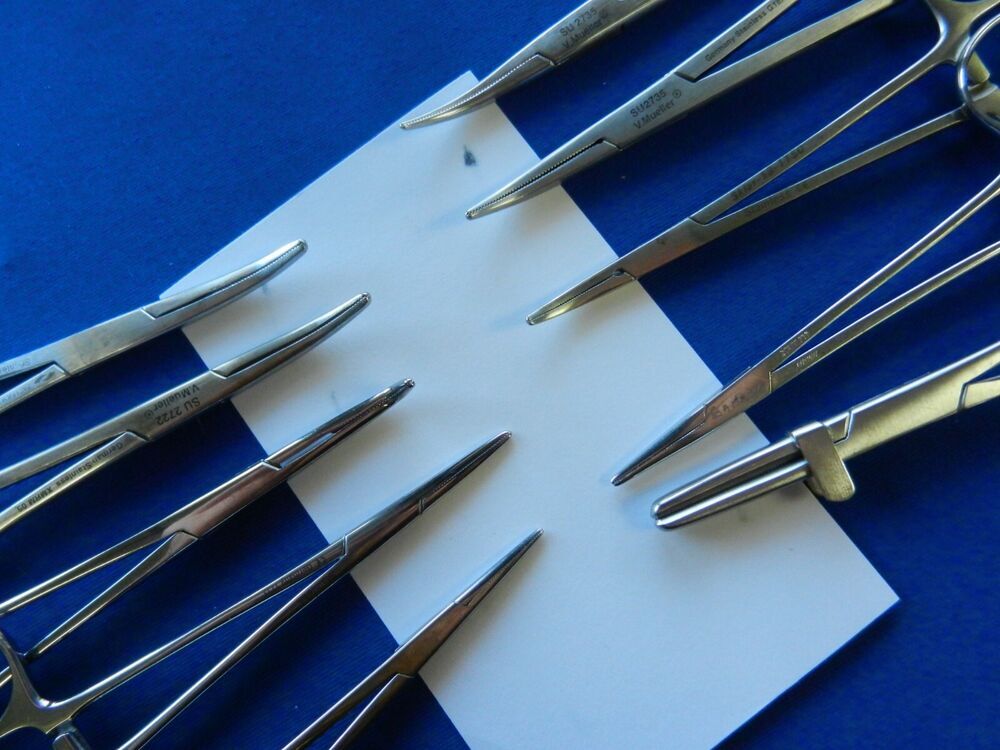 E642 V. Mueller Symmetry Codman Lot of 10 Forceps 12-15cm Overall Length - Image 5