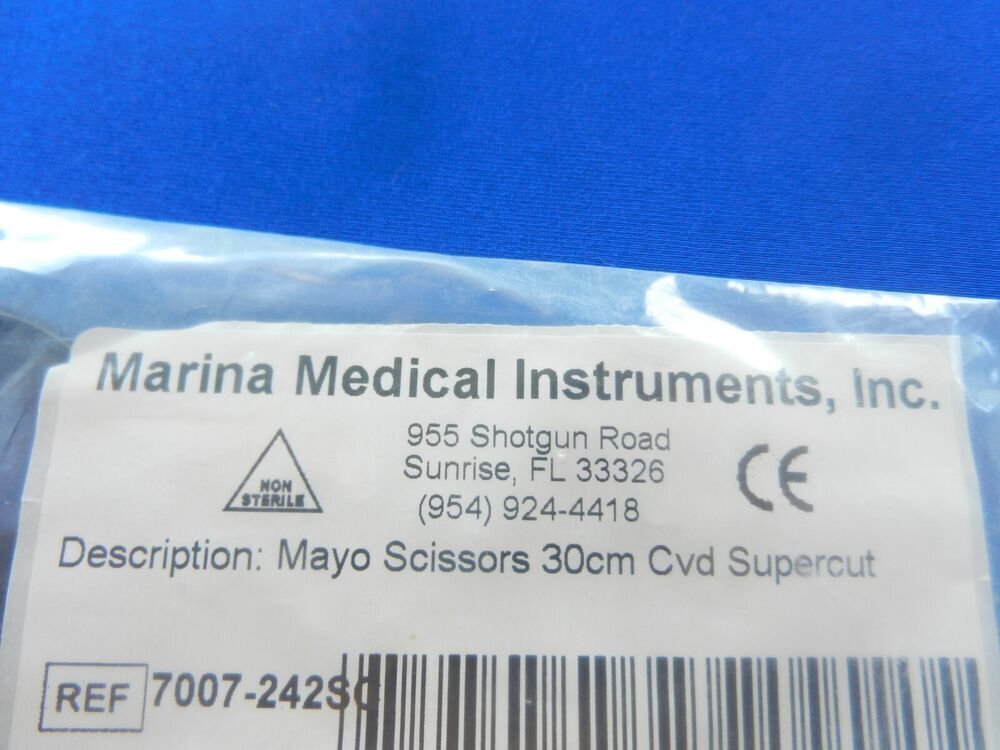 G87 **NEW** Marina Medical 7007-242SC Mayo Curved Supercut Scissors 30cm - Image 4