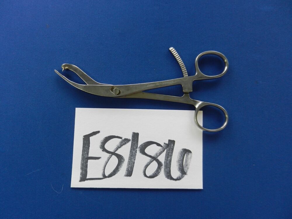 Stryker 702943 Curved Reduction Forceps with Ball Spike 7" Overall Length