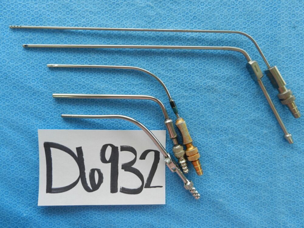 D6932 V. Mueller Storz Pilling Neuro Surgical Suction Tubes Lot of 5 9 & 14FR