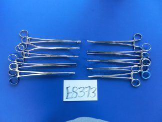 Codman Jarit V. Mueller Lot of 10 Straight & Curved Forceps Approx. 20-26cm Long
