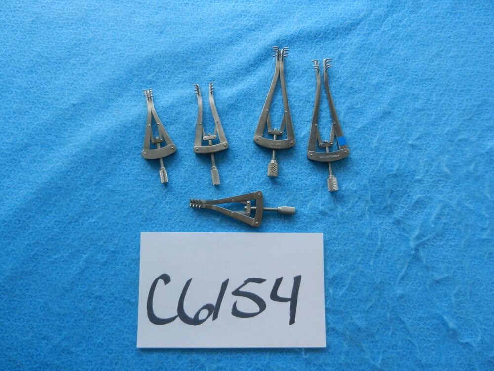 Pilling Aesculap Surgical Alm Retractors Lot Of 5