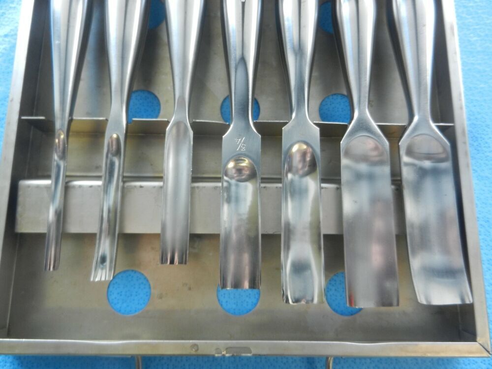 Codman Surgical Orthopedic Straight & Curved Gouge Set W/ Case - Image 4