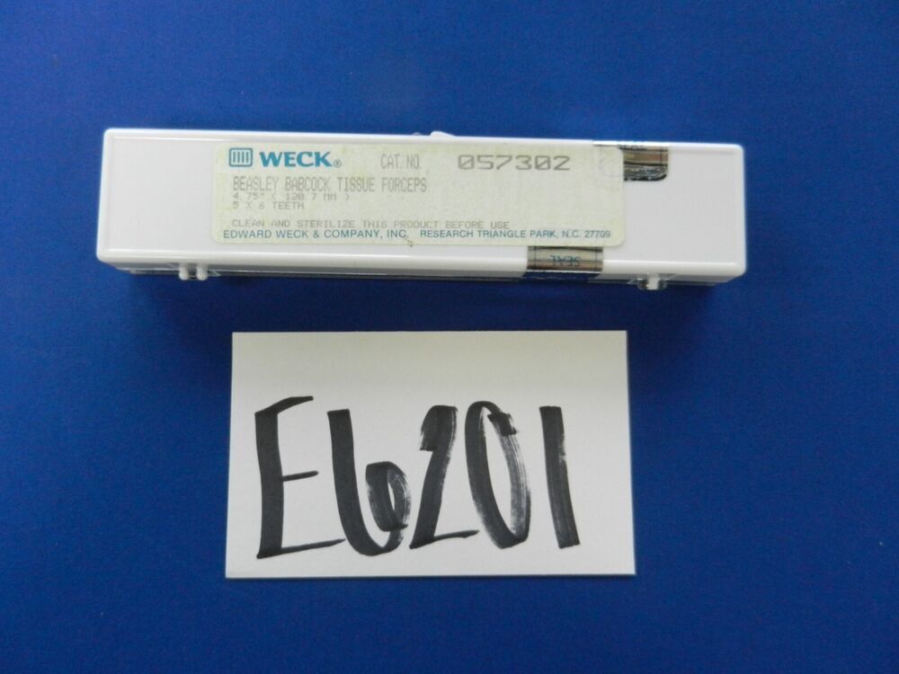 E6201 ***NEW*** Weck 057302 Beasley Babcock 5x6 Teeth Forceps 4.75" Length