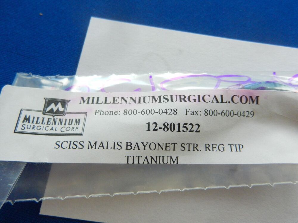 G90 **NEW** Millennium 120-801522 Malis Straight Regular Tip Bayonet Scissors - Image 4