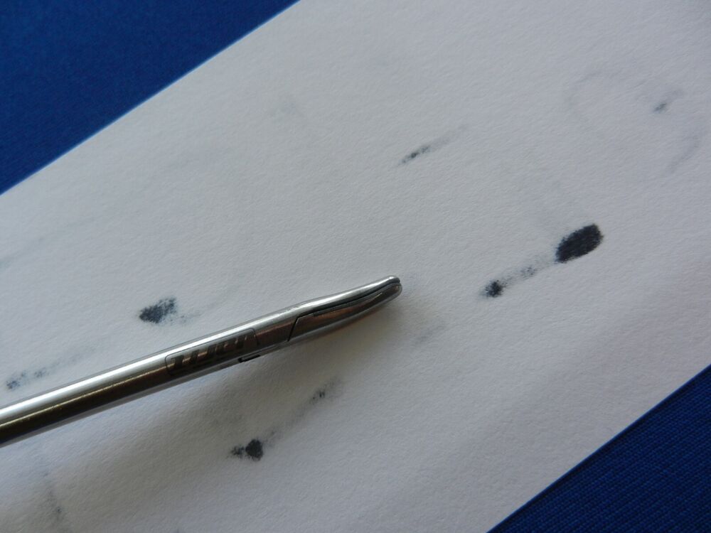 E5179 Jarit 600-250 Appel Left Curved Laparoscopic Needle Holder 5mm x 33cm WL - Image 4