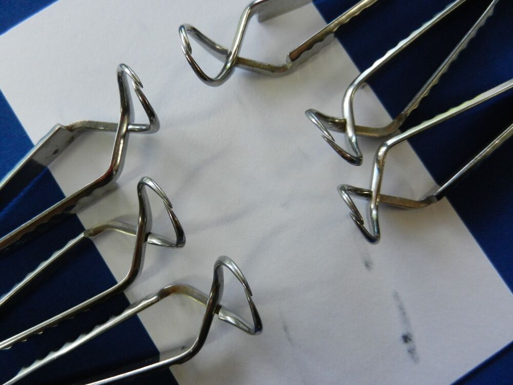 E7286 Lawton Sklar Propper Lot of 6 Jones Towel Forceps - Image 5
