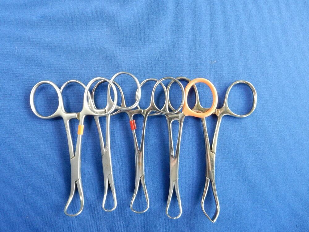 Pilling Aesculap Jarit Lot of 10 Straight & Curved Forceps 8.5-10cm Length - Image 3