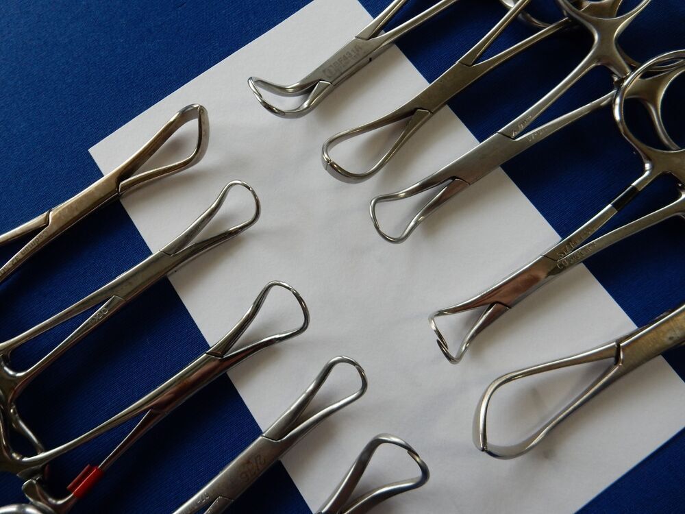 Pilling Aesculap Jarit Lot of 10 Straight & Curved Forceps 8.5-10cm Length - Image 5