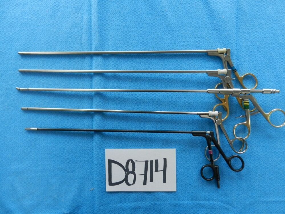 D8714 Jarit Snowden Pencer Surgical 5.0mm Laparoscopic Forceps Scissors Lot of 5