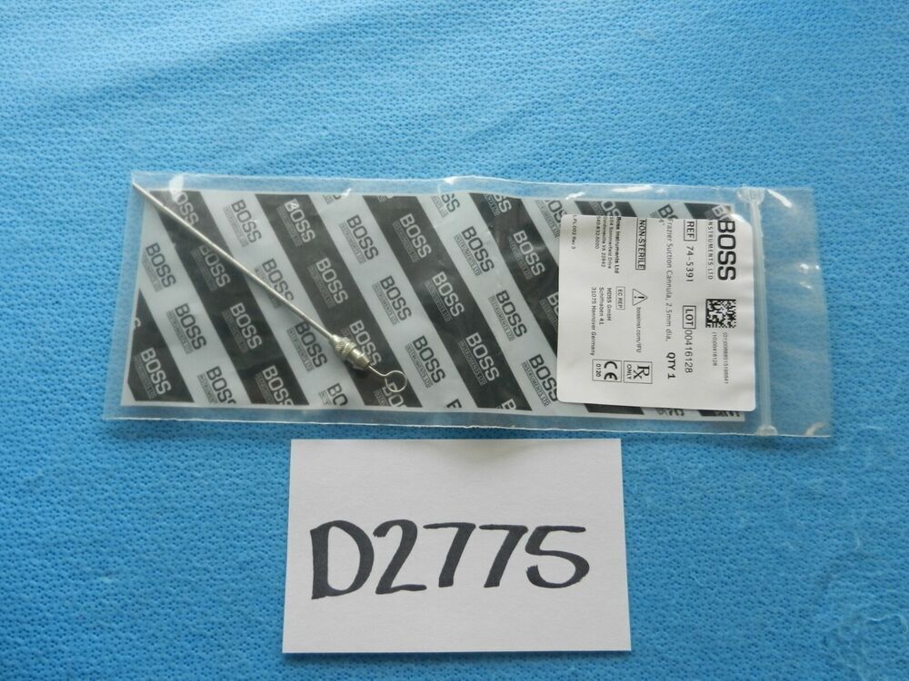 D2775 Boss Surgical 2.5mm Frazier Suction Tube 74-5391 NEW!