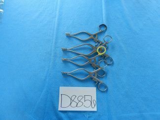 D8856 Richards Medicon Lot of 4 Blunt and Sharp Prong Self Retaining Retractors