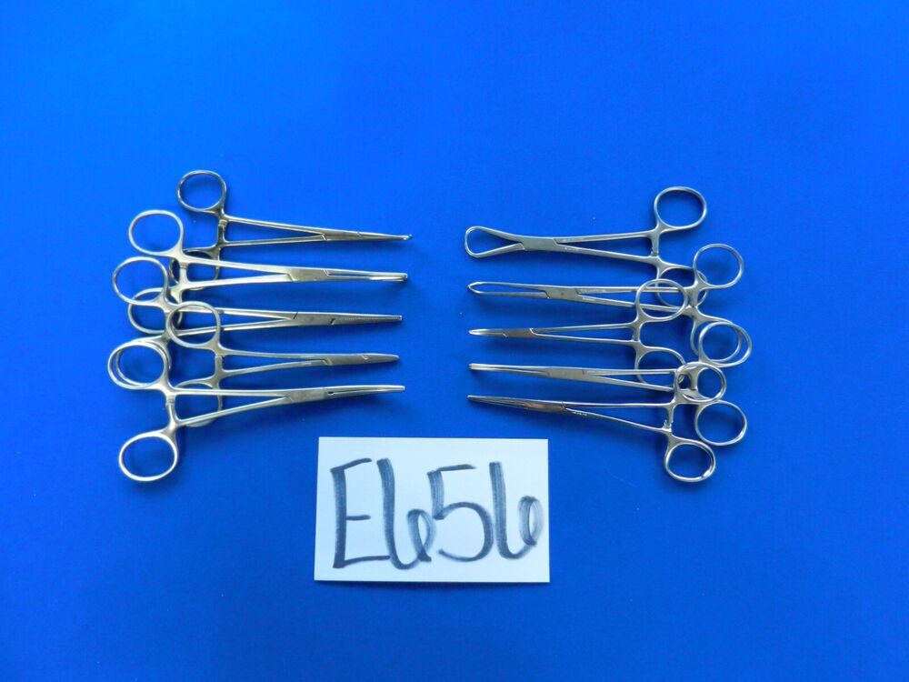 E656 V. Mueller Aesculap Jarit Lot of 10 Forceps 12.5-16cm Overall Length