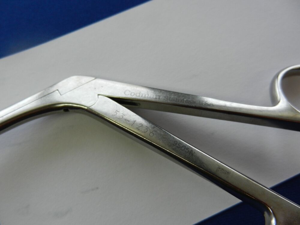 E4377 Codman 53-1236 Love Gruenwald 3x10mm Up Angled Rongeur - Image 5