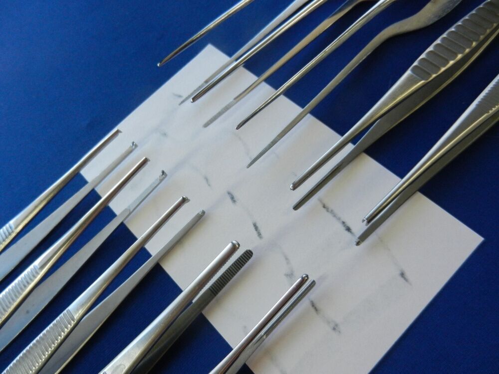 E5438 Jarit Miltex V. Mueller Lot of 10 Straight & Bayonet Forceps 14.5-16cm - Image 5