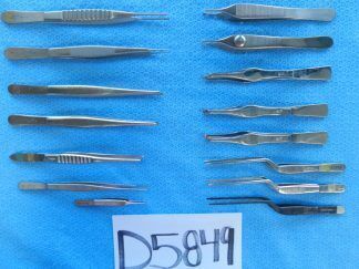D5849 V. Mueller Storz Miltex Surgical Forceps Lot of 15 Approx 7.5-15cm