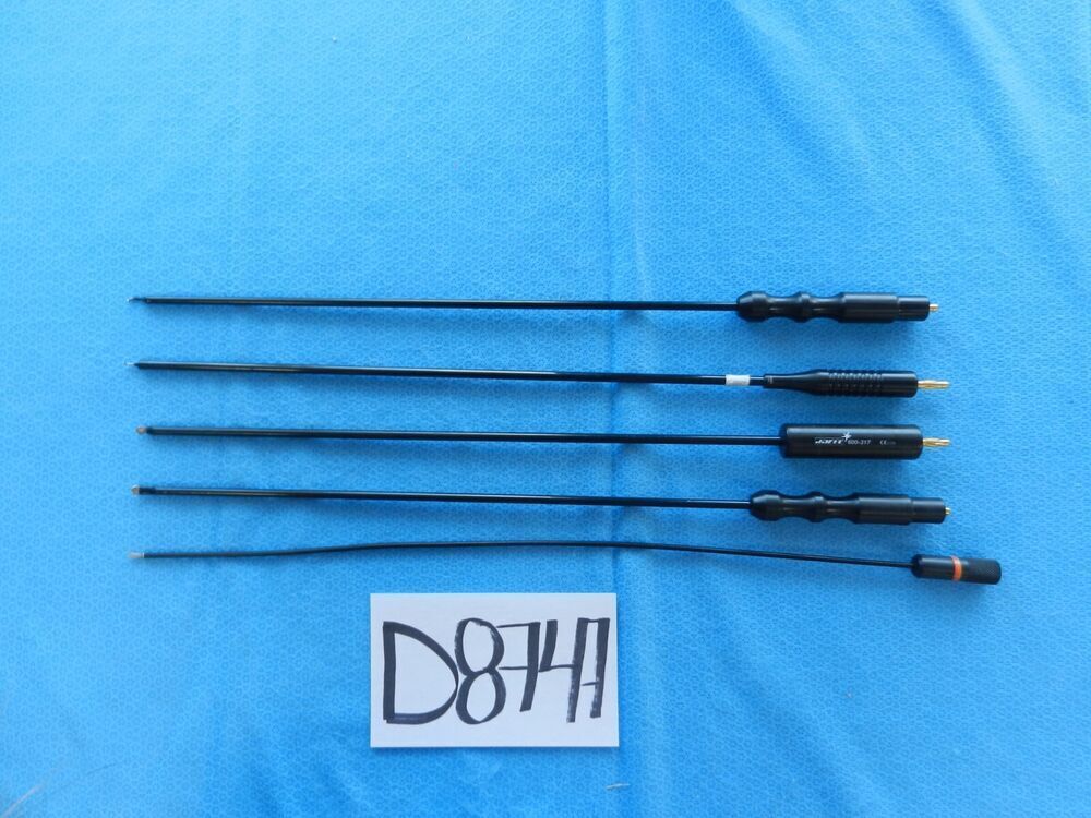 D8747 Jarit Elmed 5.0mm Fully Insulated Laparoscopic Hooks & Spatulas Lot of 5
