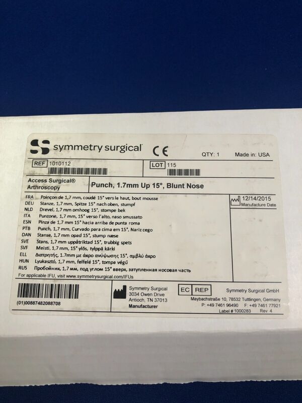 **NEW** Z10 Symmetry/Access Surgical Arthroscopic Punch, 1.7mm Up 15°, Blunt - Image 5