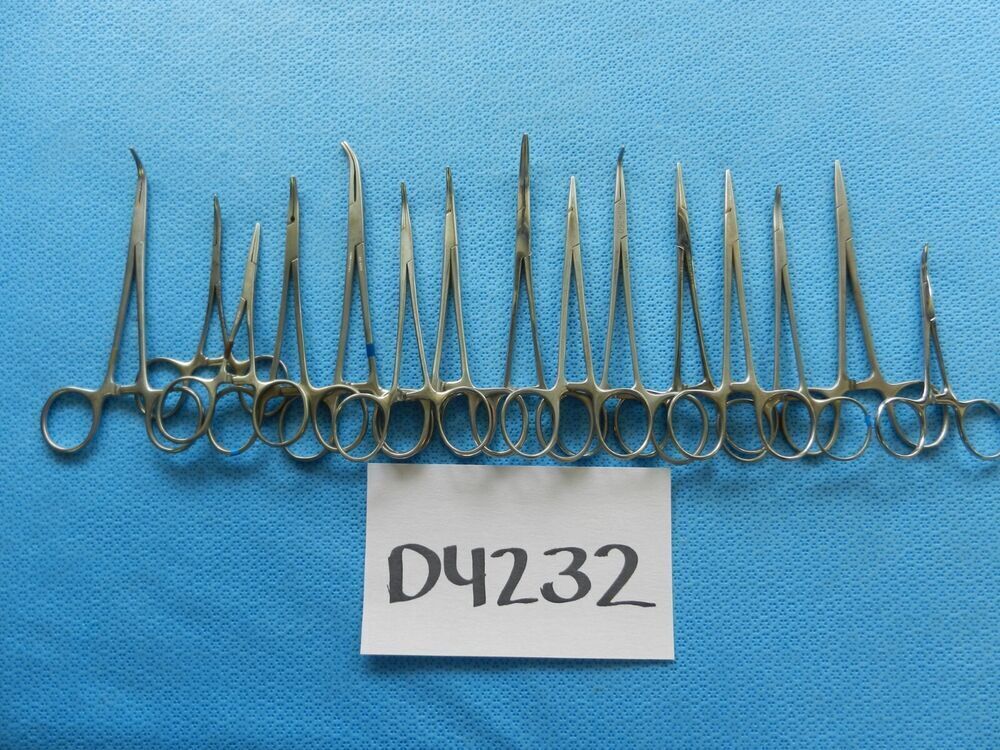 D4232 V. Mueller Codman Pilling Surgical Forceps Lot Of 15