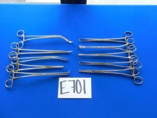 E701 Pilling V. Mueller Codman Lot of 10 Forceps 22.5-25.5cm Overall Length