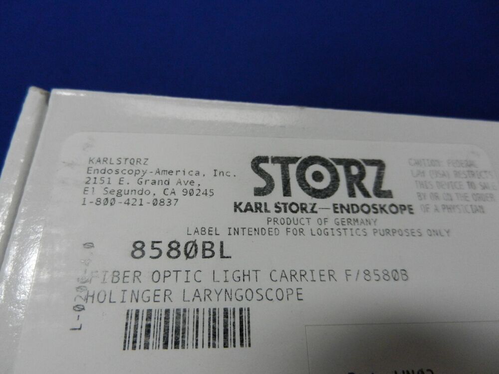 F162 Storz 8580BL Fiber Optic Light Carrier NEW! - Image 4