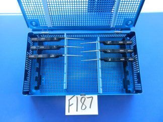 F187 Aesculap Cervical Bayonet Style Curette Set w/ Case
