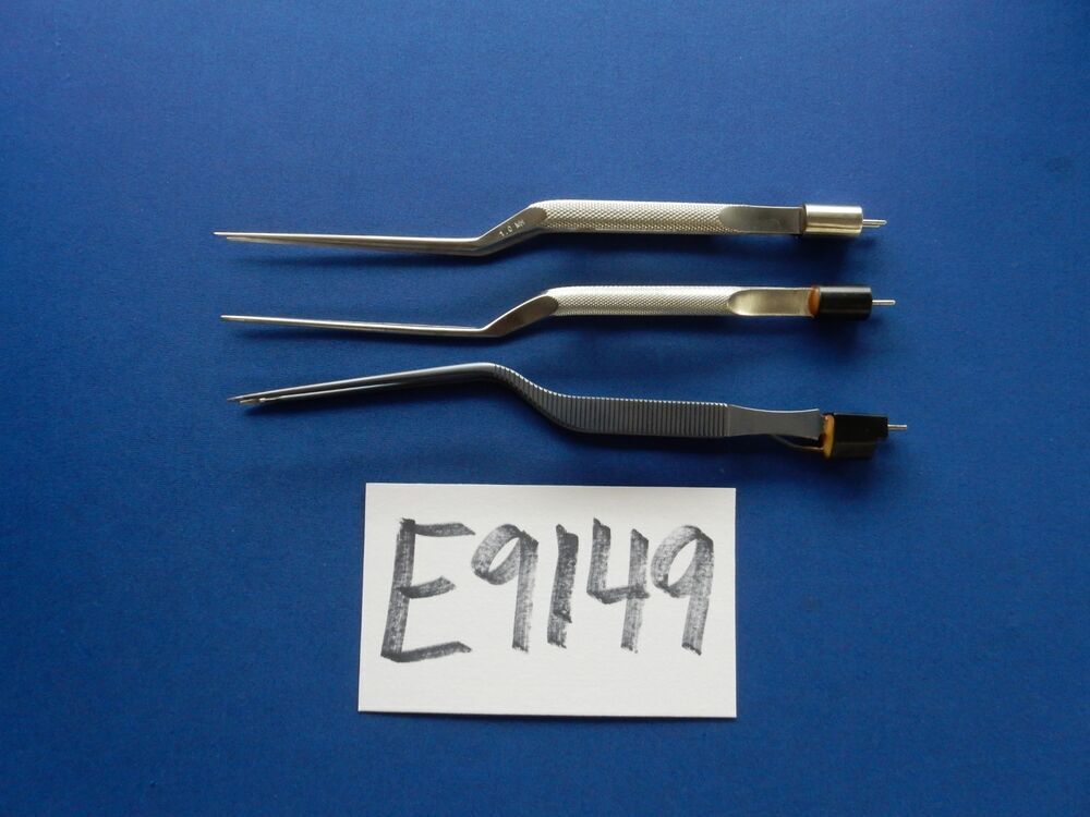 Codman V. Mueller Non-Insulated Bayonet Bipolar Forceps Lot of 3