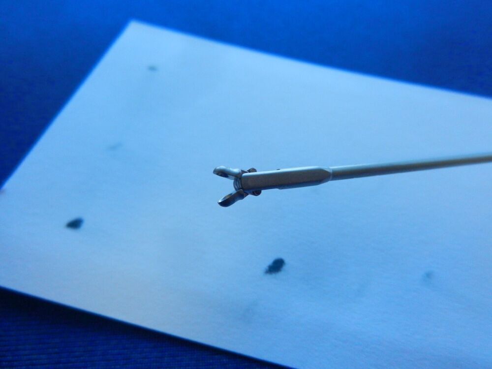 F32 Codman Neuro Micro Bayonet Cup Forceps w/ Drainage Holes 80-2063 - Image 6