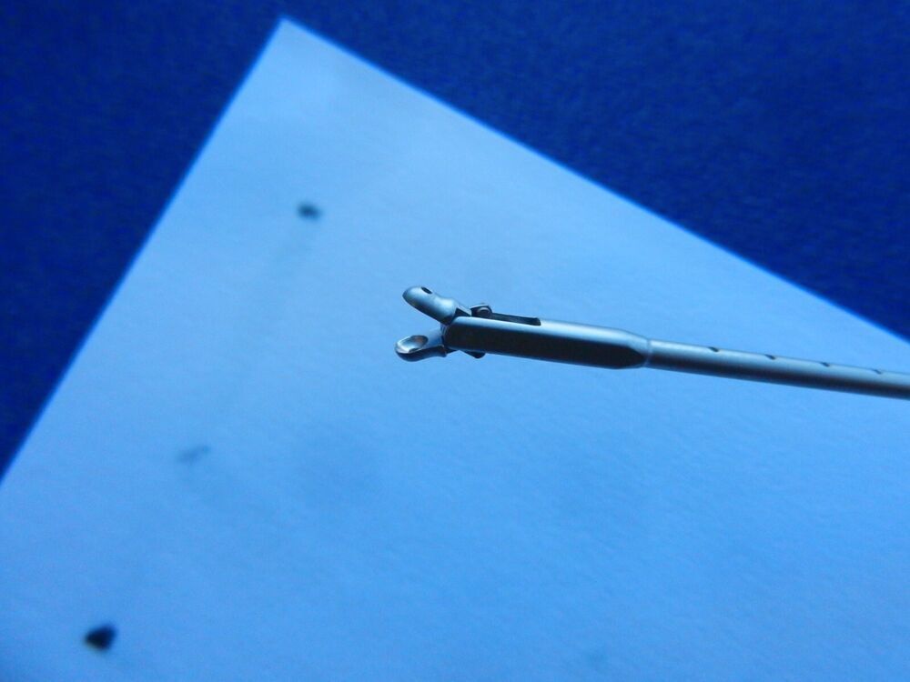 F32 Codman Neuro Micro Bayonet Cup Forceps w/ Drainage Holes 80-2063 - Image 7