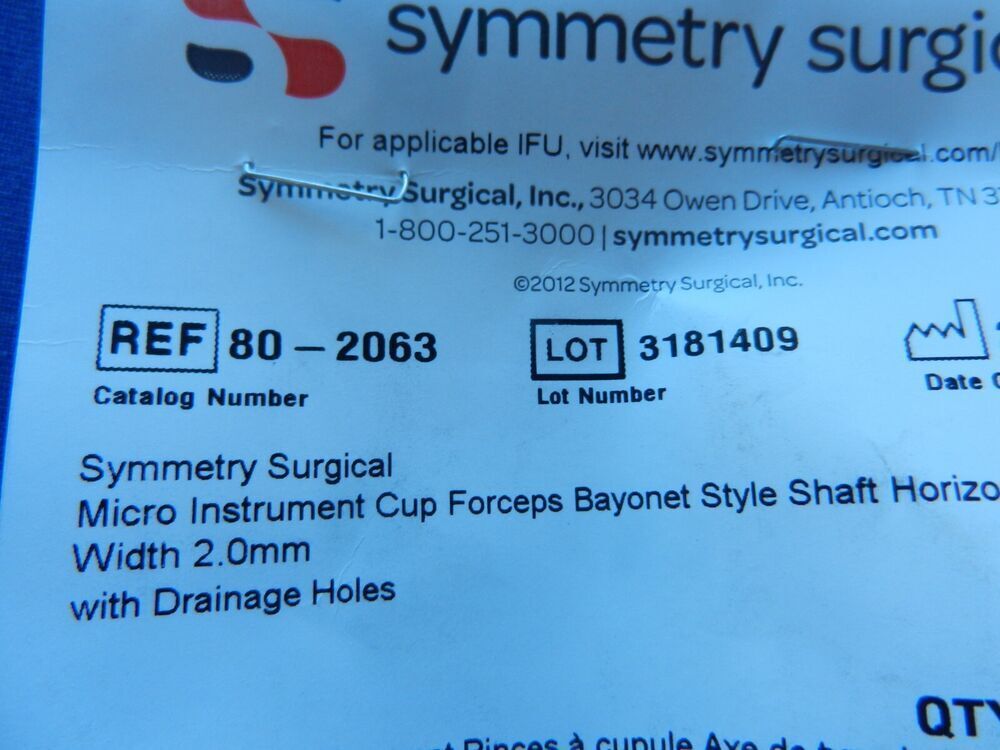 F32 Codman Neuro Micro Bayonet Cup Forceps w/ Drainage Holes 80-2063 - Image 8