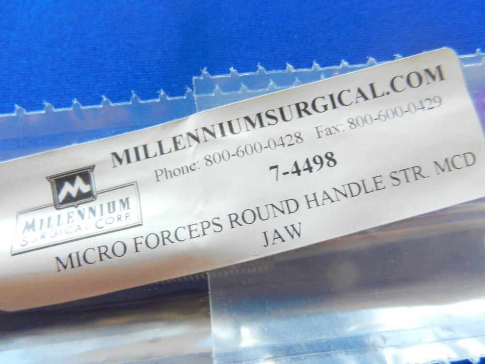 G81 *NEW* Millennium 7-4498 Straight Micro Forceps - Image 3