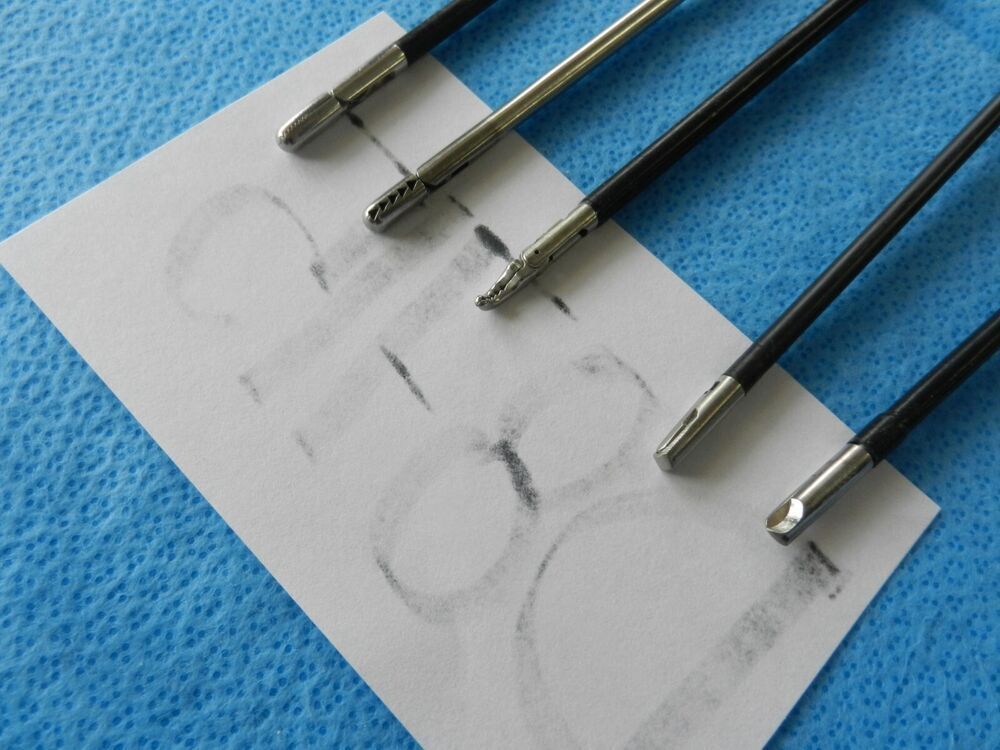 D8715 Jarit Marlow Surgical 5.0mm Laparoscopic Forceps & Scissors Lot of 5 - Image 3