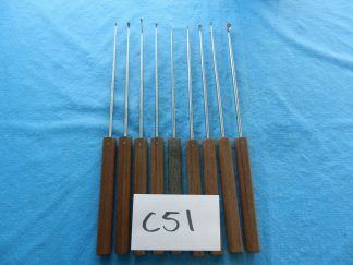 Aesculap Surgical Orthopedic Straight & Angled Wooden Handle Curette Set