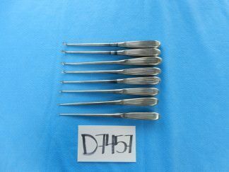D7457 Zimmer Surgical Angled Up Orthopedic Curettes Set of 9 3676