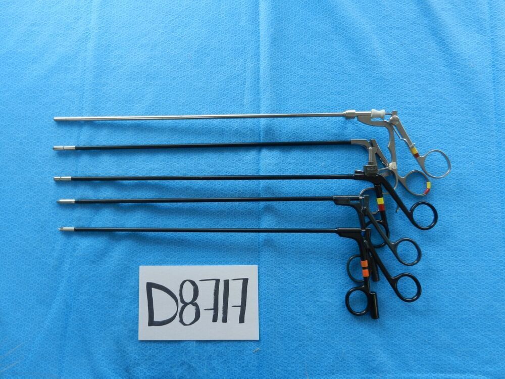 D8717 Jarit R. Wolf Surgical 5.0mm Laparoscopic Forceps & Scissors Lot of 5